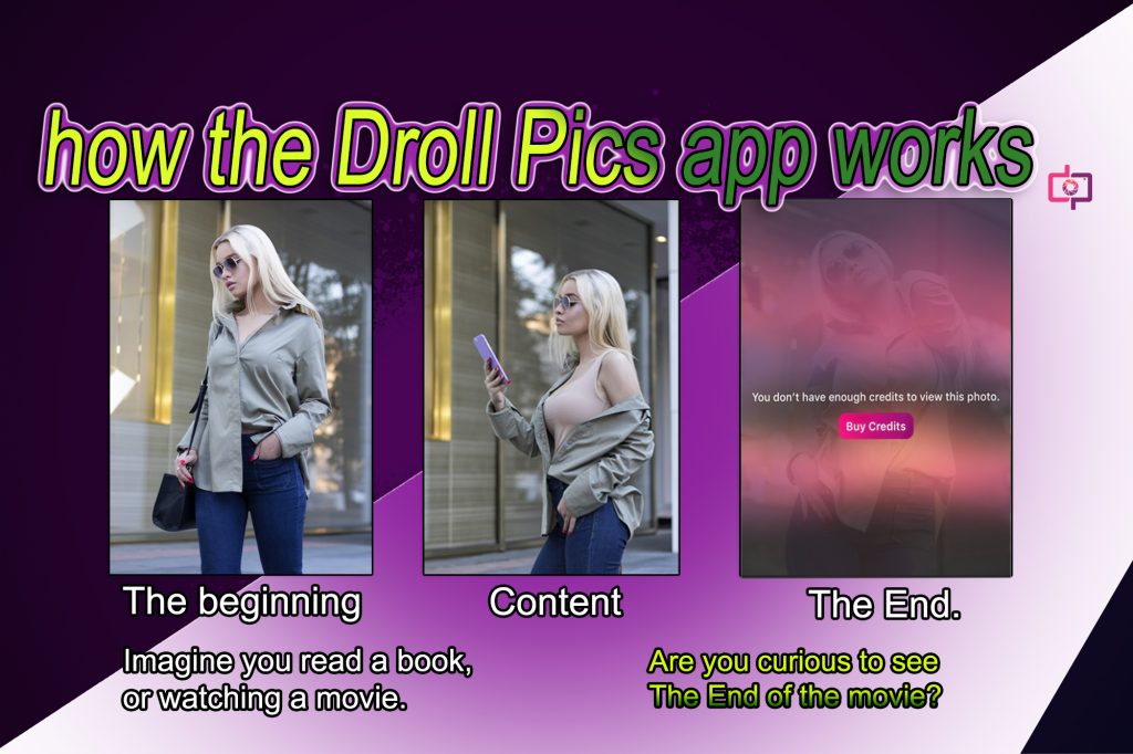 how the Droll Pics - sell your selfies social media app works